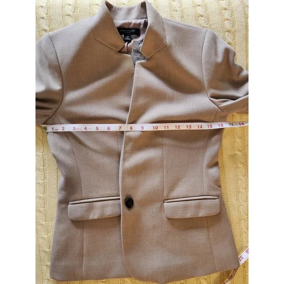NWT Ann Taylor Petite Cutaway Blazer Camel Tan 2P Size 2 Petite 2018 - Picture 7 of 9